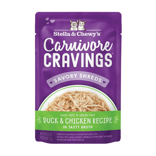 Stella & Chewy's Carnivore Cravings Savory Shreds Pouch Duck & Chicken 2.8oz
