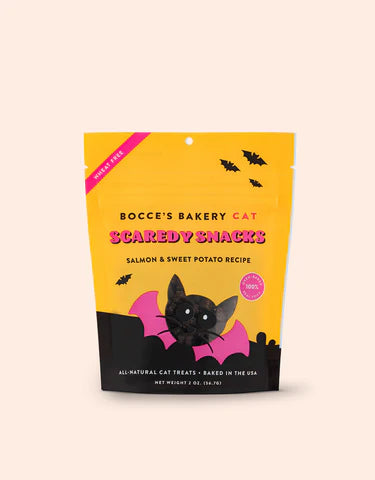 Bocce's Bakery Scaredy Snacks Chewy with Salmon and Sweet Potato Cat Treats - 2oz - Halloween