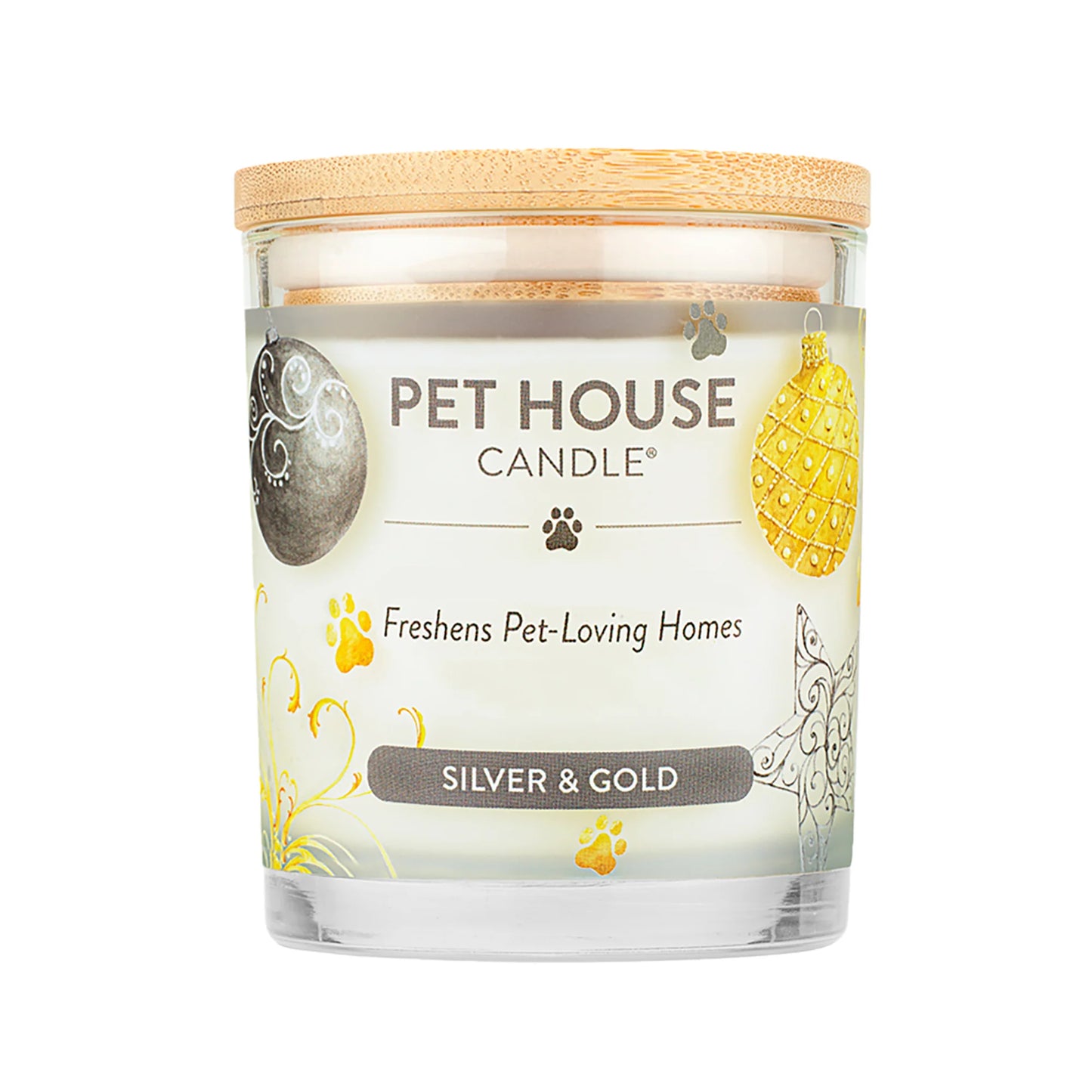 Pet House Candle Silver & Gold 9oz