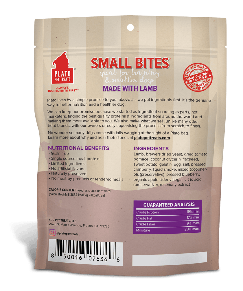 Plato Small Bites with Lamb Dog Treats 6-oz