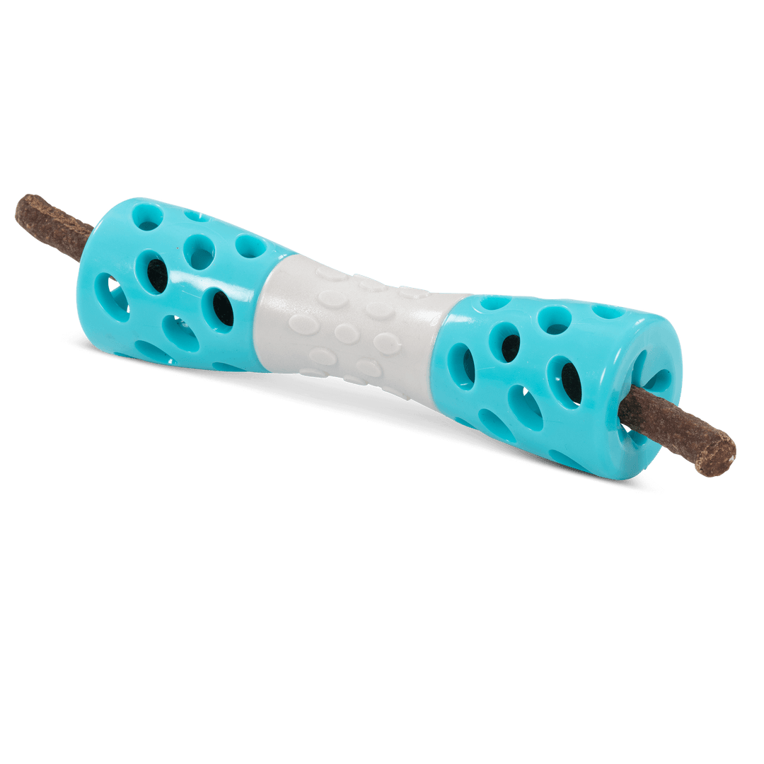 Messy Mutts Toss N Stuff Hourglass Teal Dog Toy