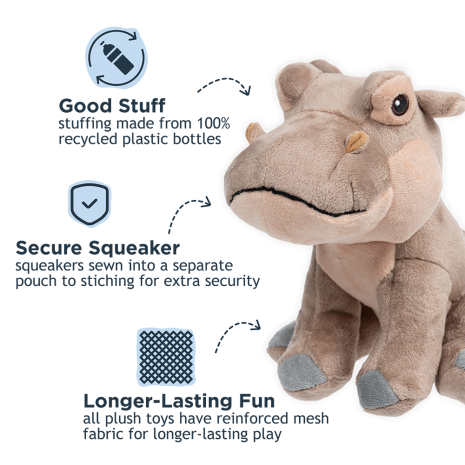 Tall Tails Plush Hippo 8"
