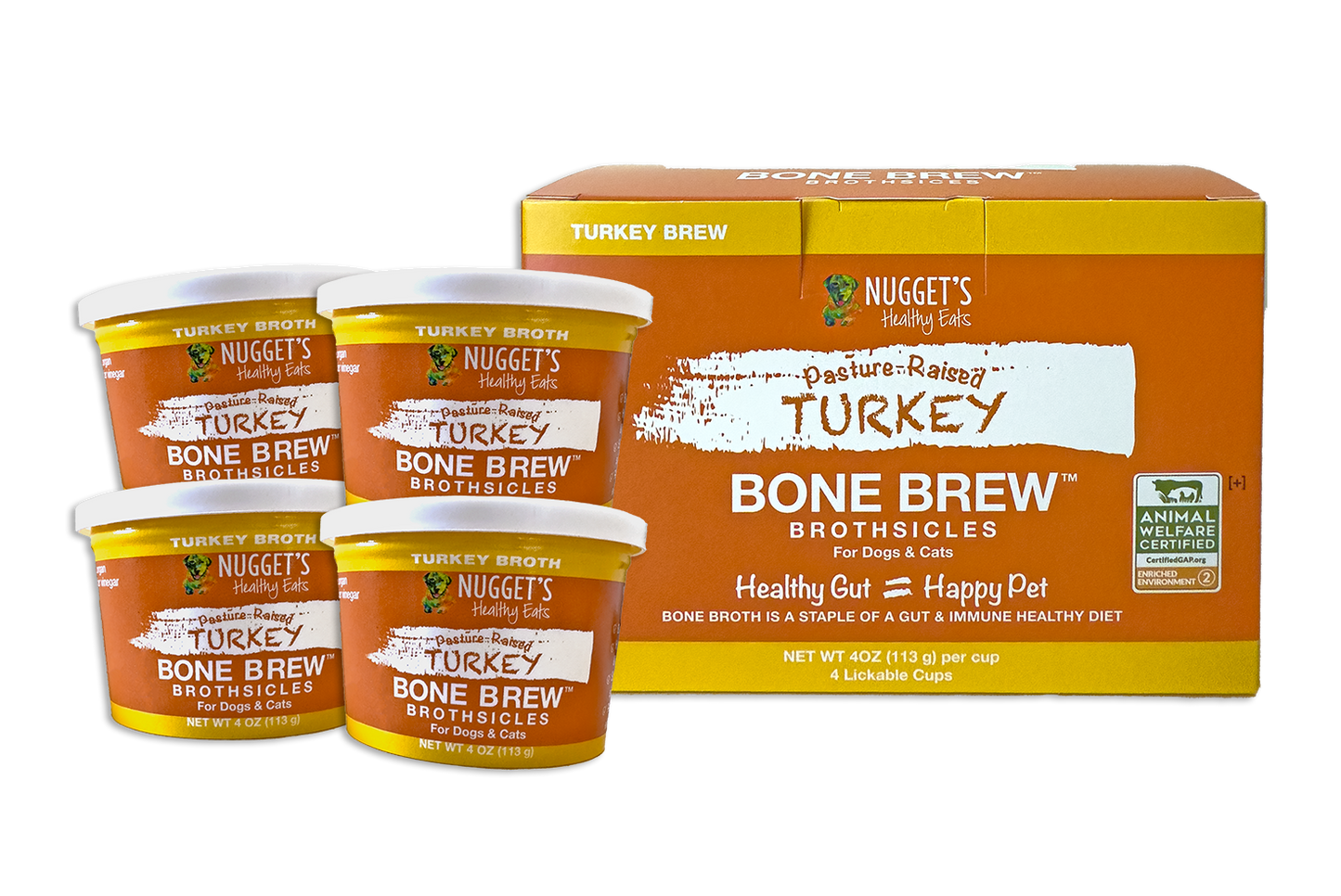 Nugget's Healthy Eats Bone Brew Turkey Brothsicles 4 pack