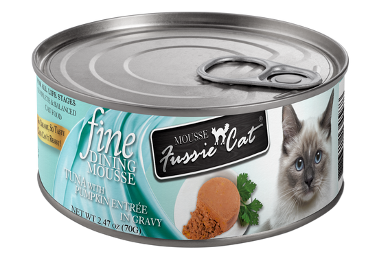 Fussie Cat Fine Mousse Tuna & Pumpkin Canned Cat Food 2.47 oz
