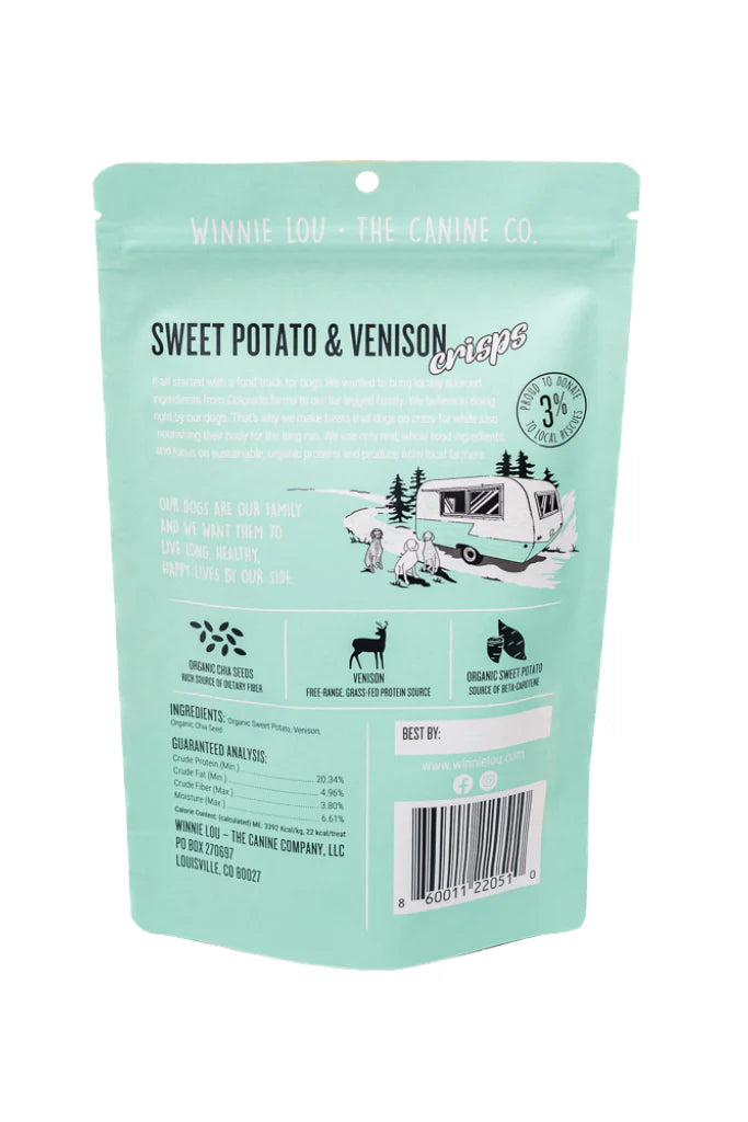 Winnie Lou Sweet Potato & Venison Crisps 2.5oz