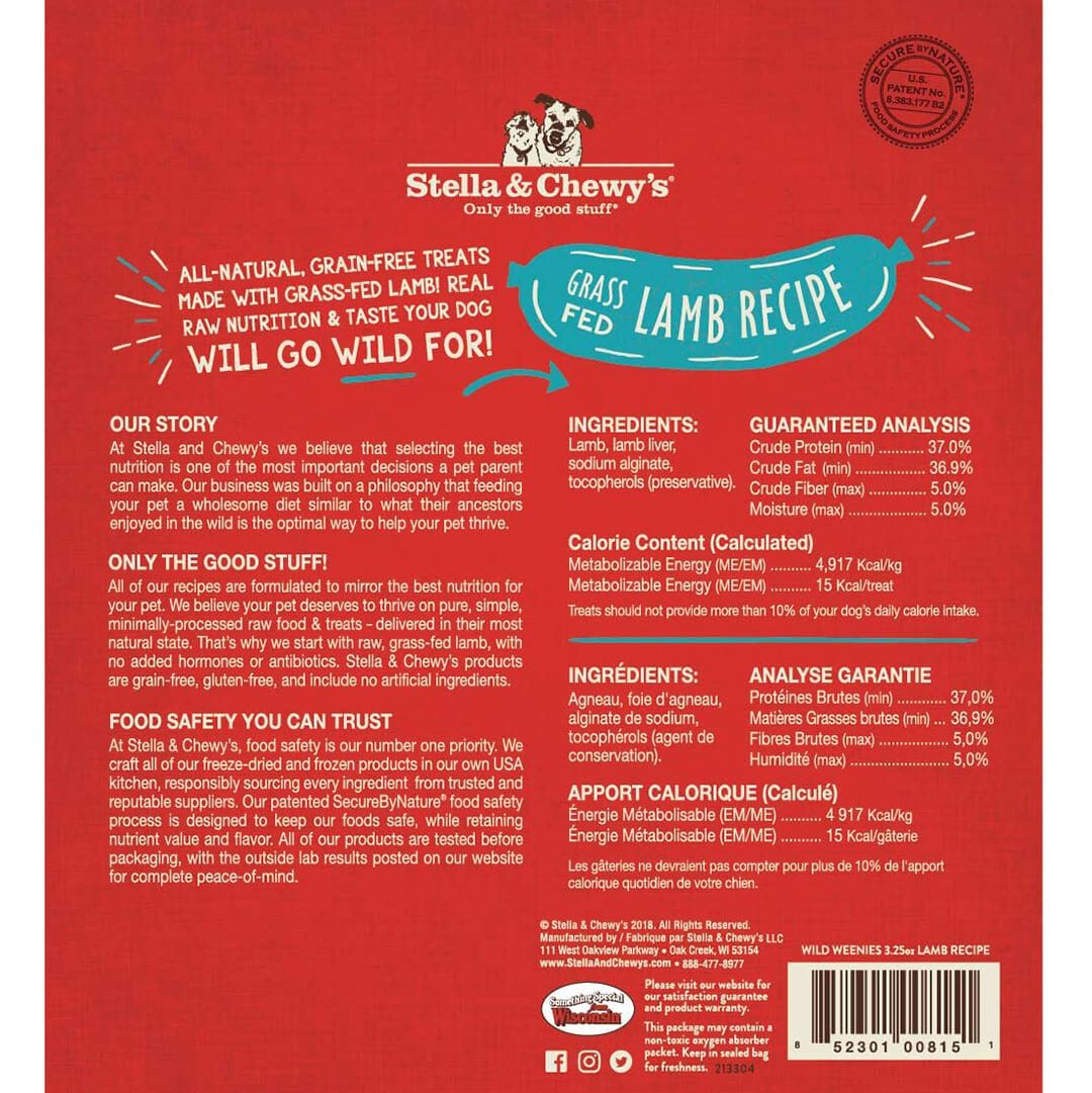 Stella & Chewy's Wild Weenies Lamb Recipe 3.25oz