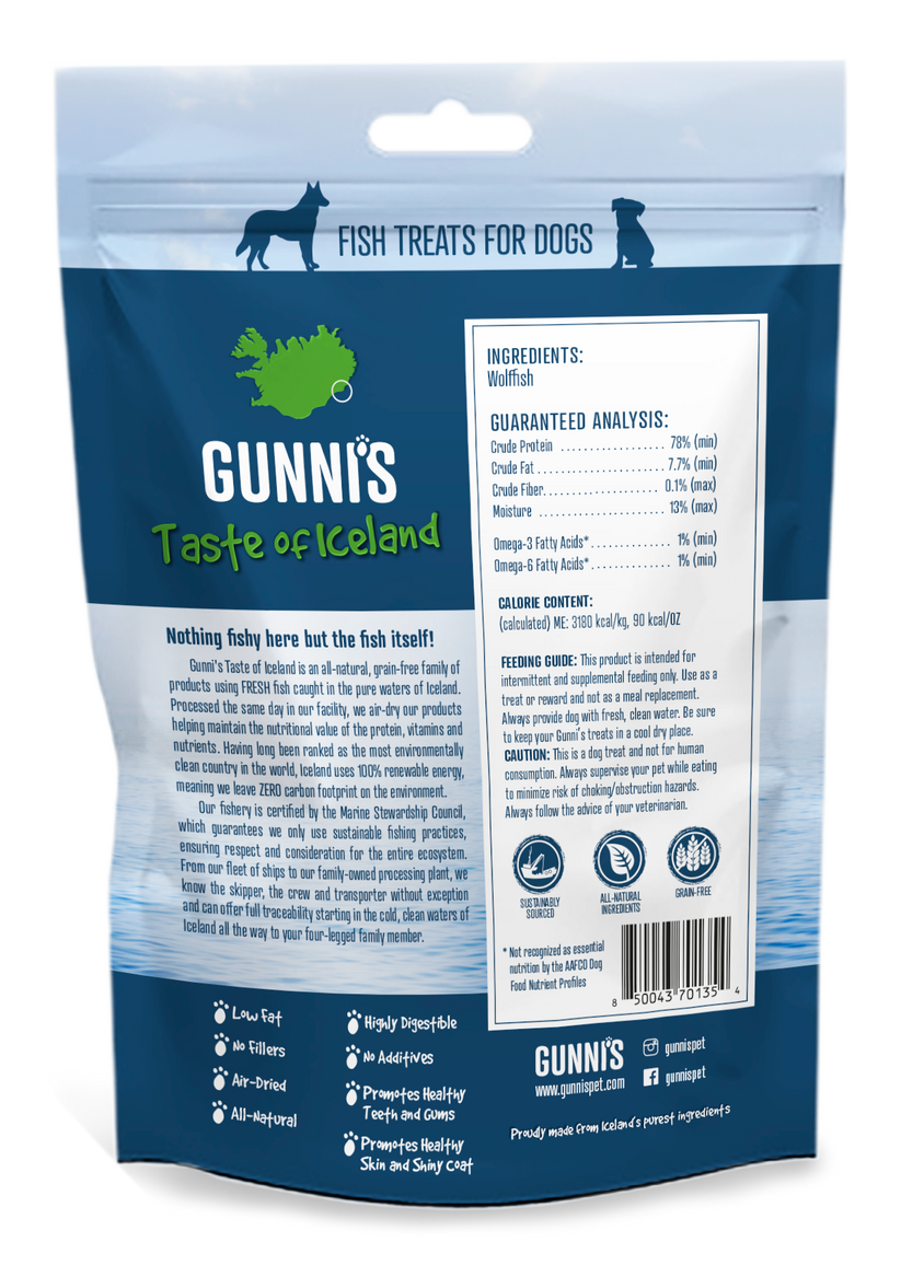 Gunni's Pet Wolf Fish Chewy Sticks 3pk