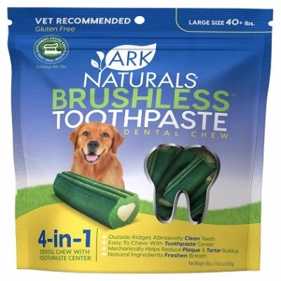 Ark Naturals Brushless Toothpaste Dental Chews Large 18-oz