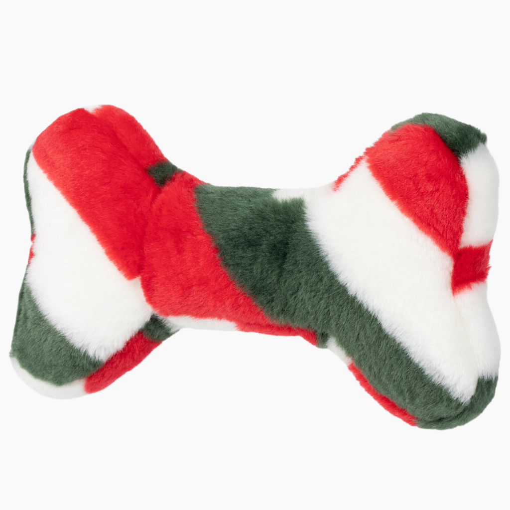 Fluff & Tuff Holiday Mini Peppermint Bone Dog Toy