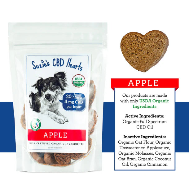 Suzie's CBD 4 mg CBD Dog Treat Hearts 2oz Sample