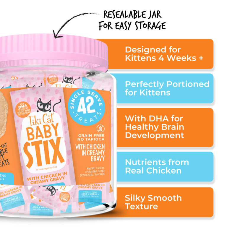 Tiki Pet Cat Baby Stix Chicken & Gravy .28oz
