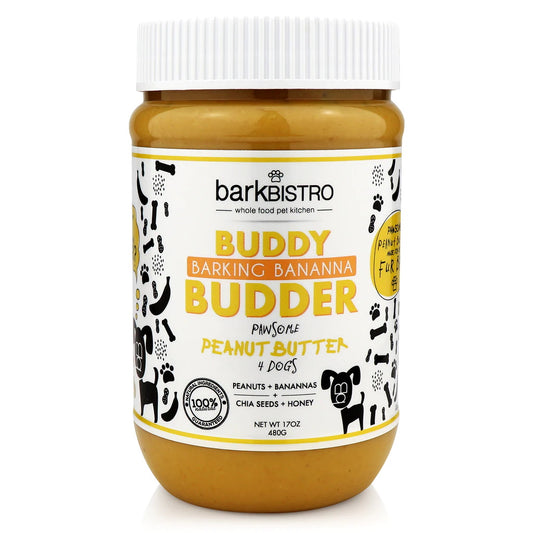 BarkBistro Buddy Budder Barking Banana Peanut Butter 17 Oz