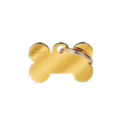 MyFamily Golden Brass Bone ID Tag