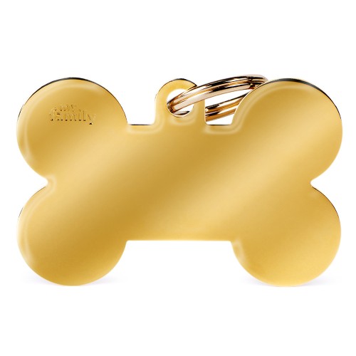 MyFamily Golden Brass Bone ID Tag