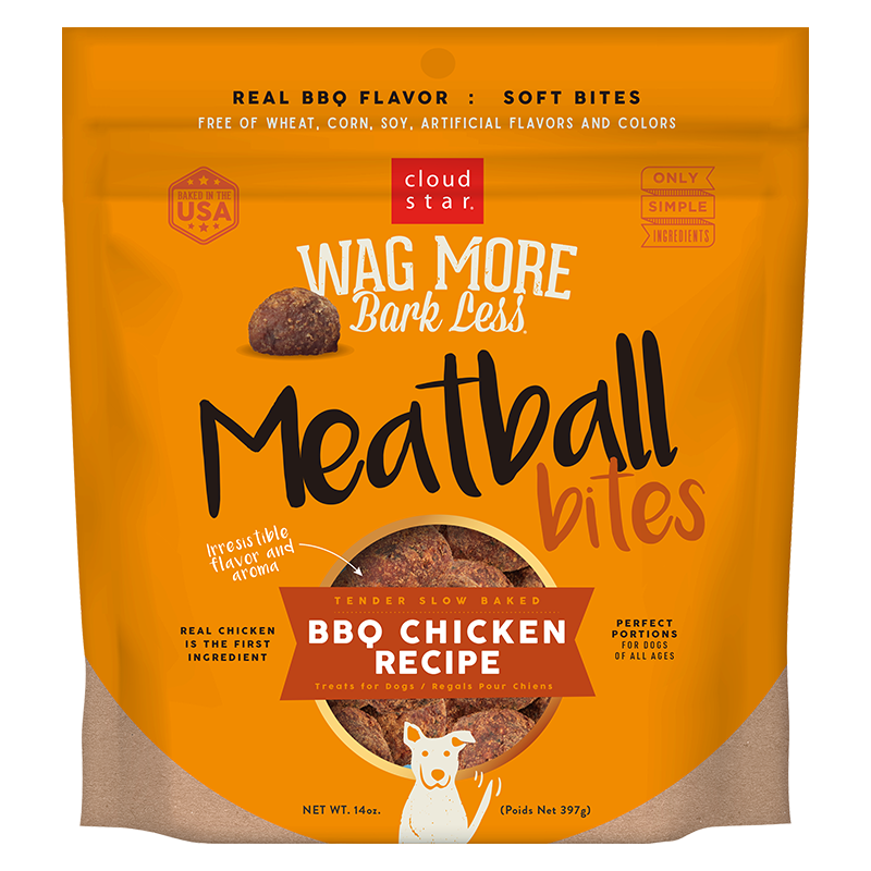 Cloud Star Wag More Bark Less BBQ Chicken Grain-Free Meatballs 14oz