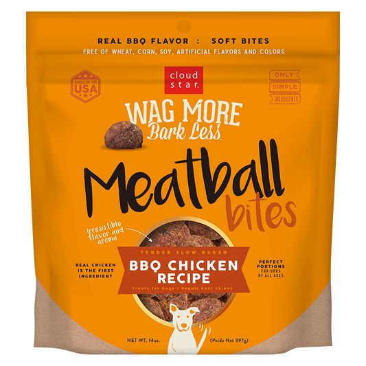 Cloud Star Wag More Bark Less BBQ Chicken Grain-Free Meatballs 14oz