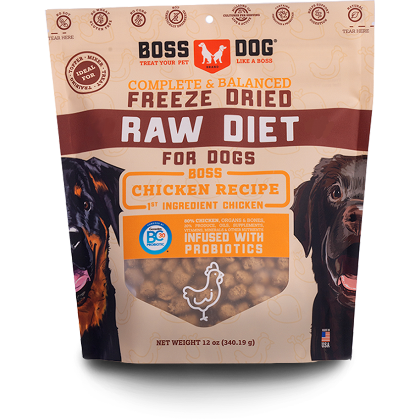 Boss Dog Frozen Raw Chicken Patties 6lb