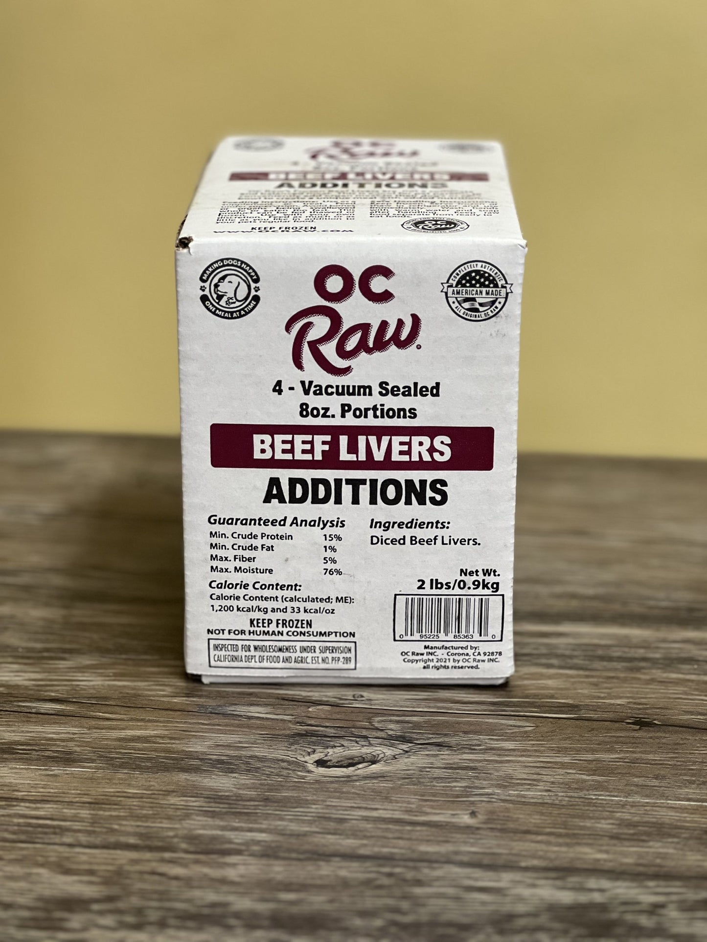 OC Raw Additions Frozen Raw Diced Beef Liver 2lb