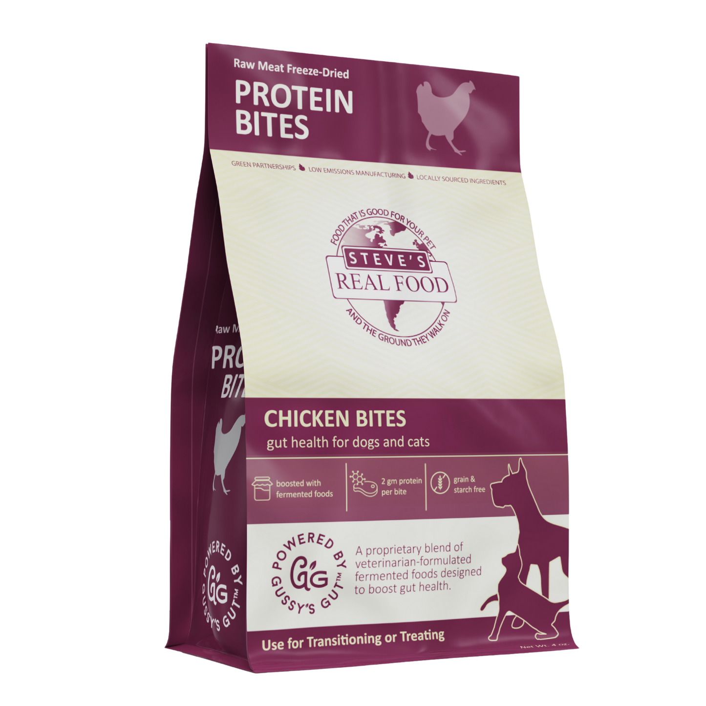 Steve's Real Food Dog & Cat Freeze Dried Chicken Protein Bites 4oz