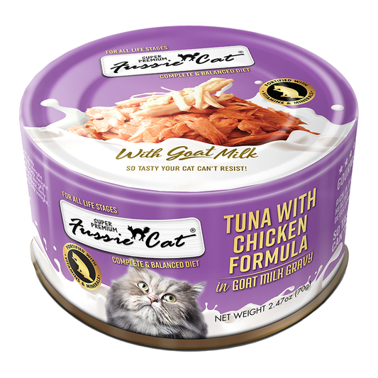 Fussie Cat Tuna with Chicken & Goat Mlk 2.47oz