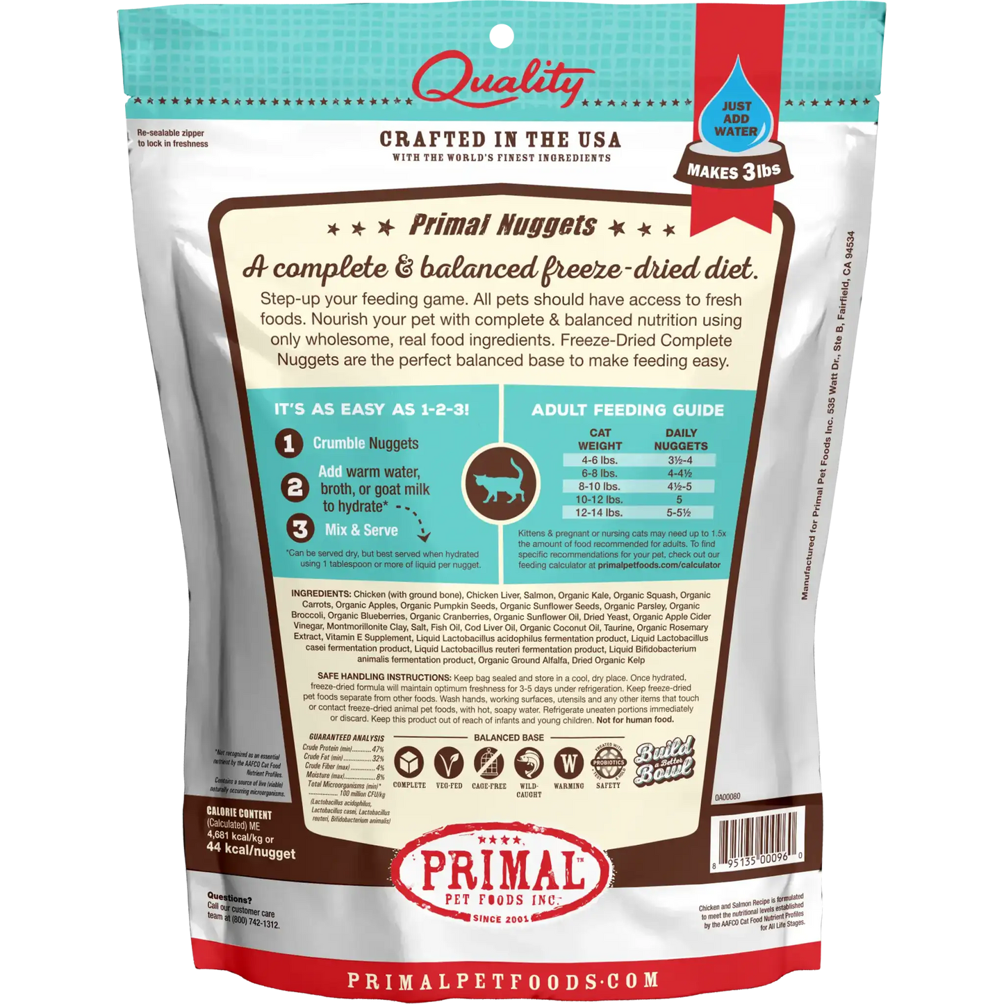 Primal Freeze Dried Raw Cat Food Chicken & Salmon Recipe 5.5oz