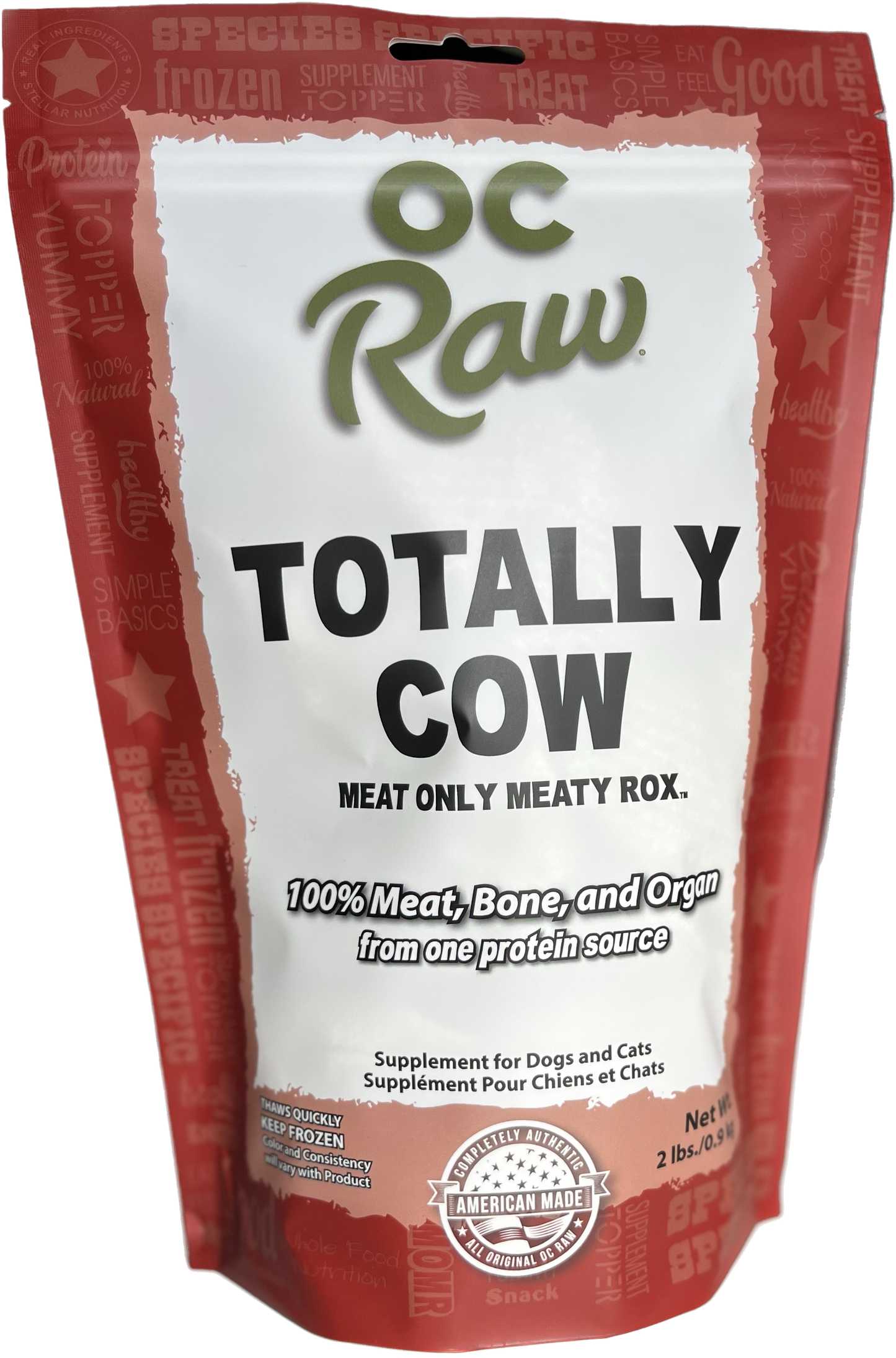 OC Raw Frozen Meat Only Meaty Rox for Dogs and Cats 2lbs
