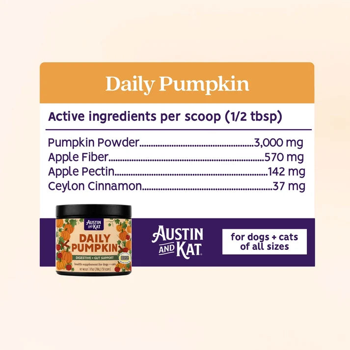 Austin & Kat Dailey Pumpkin Powder for Dogs & Cats 100G