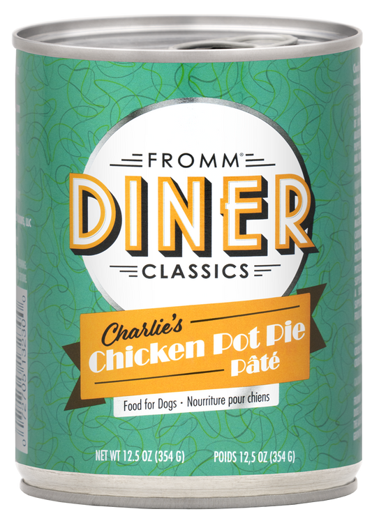 Fromm Diner Classics Charlie's Chicken Pot Pie Pate Canned Dog Food 12.5 oz