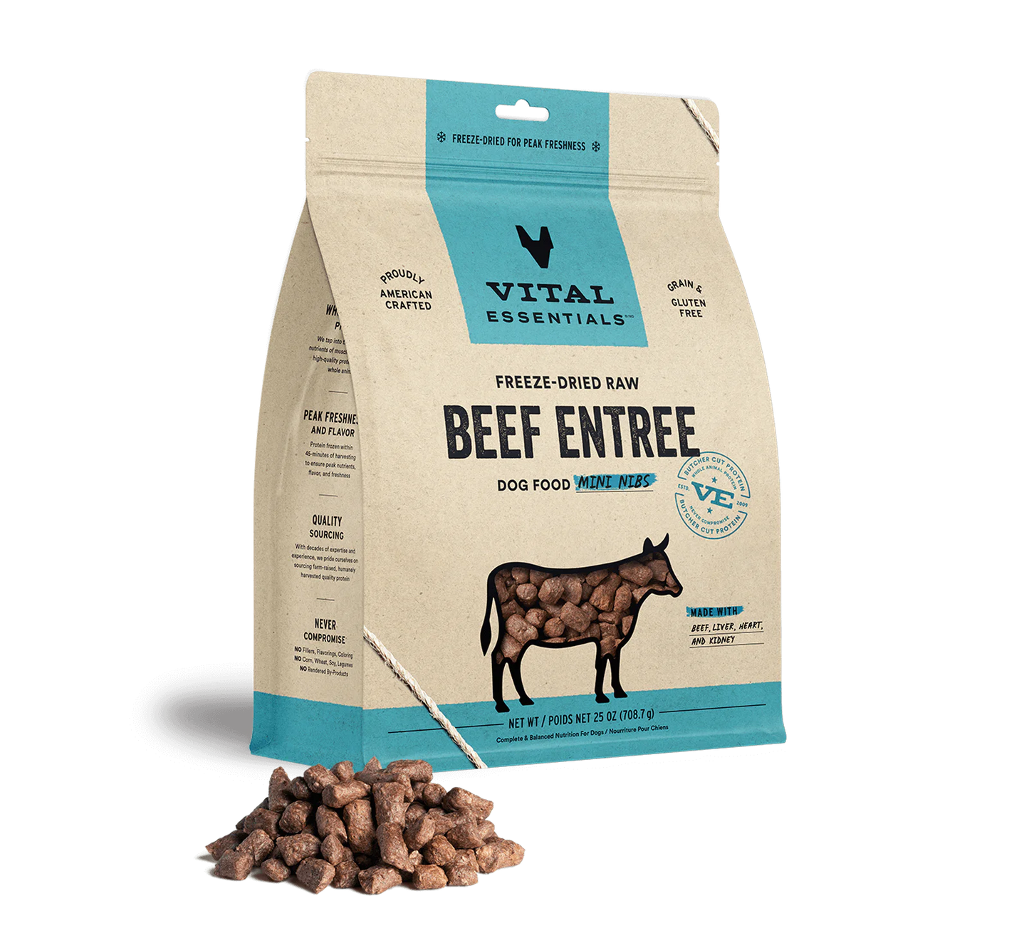 Vital Essentials Freeze Dried Mini Nibs Beef 25oz