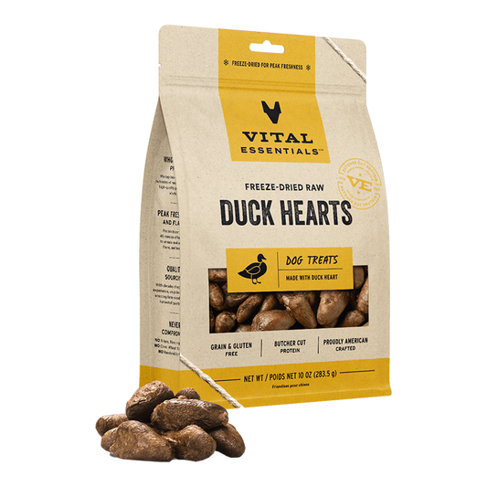 Vital Essentials Freeze Dried Duck Hearts 10oz