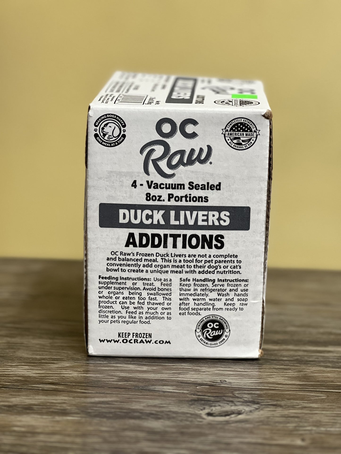 OC Raw Additions Frozen Raw Whole Duck Livers 2lb