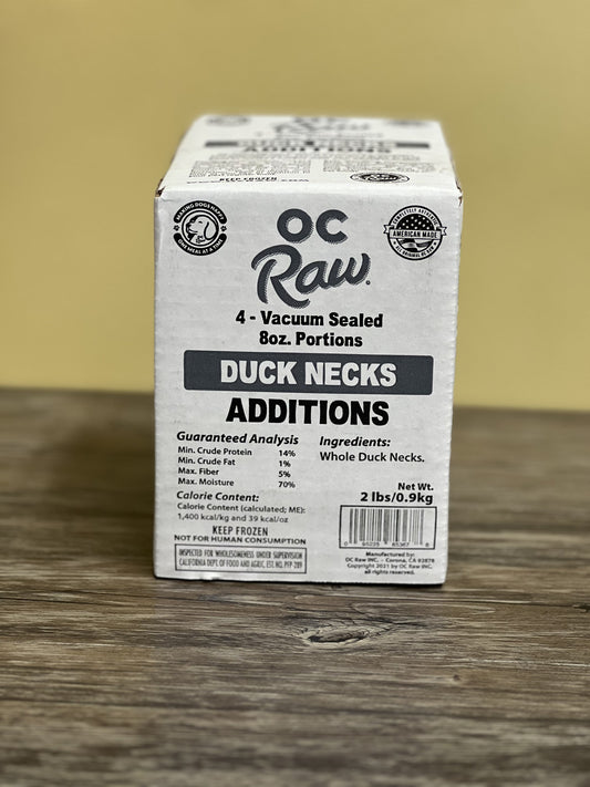 OC Raw Additions Frozen Raw Whole Duck Necks 2lb