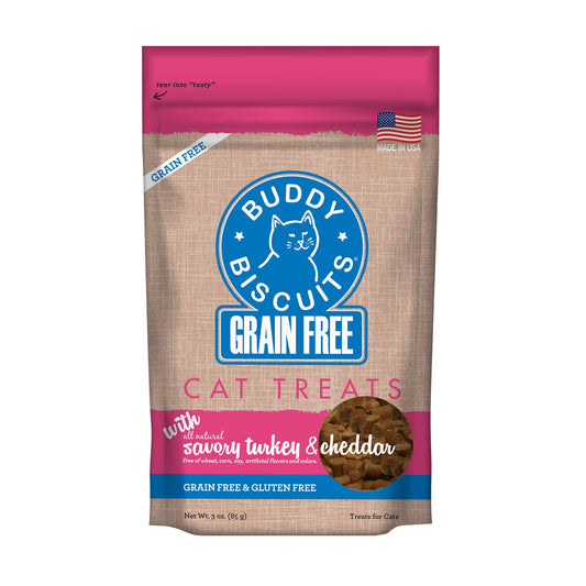 Buddy Biscuits GF Cat Treats Turkey & Cheddar 3oz