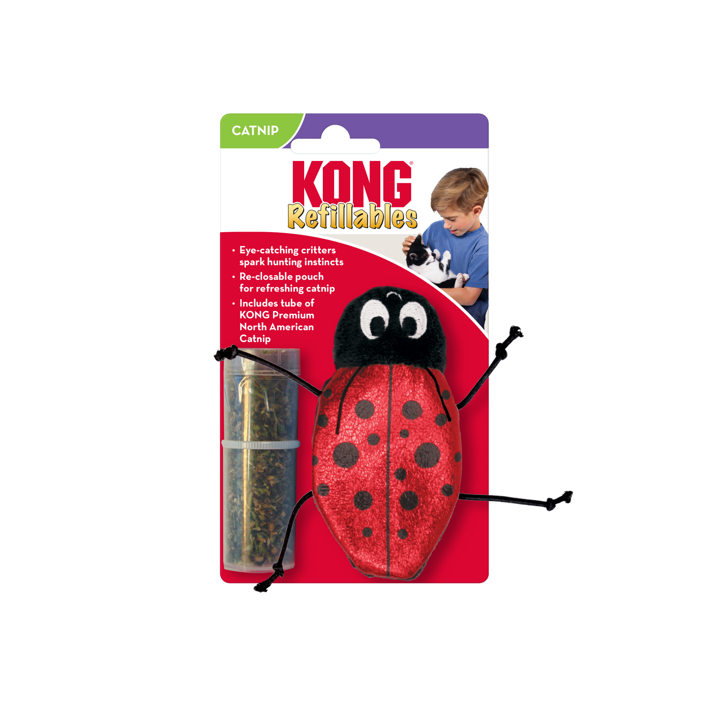 The KONG Company Cat Refillables Ladybug Cat Toy