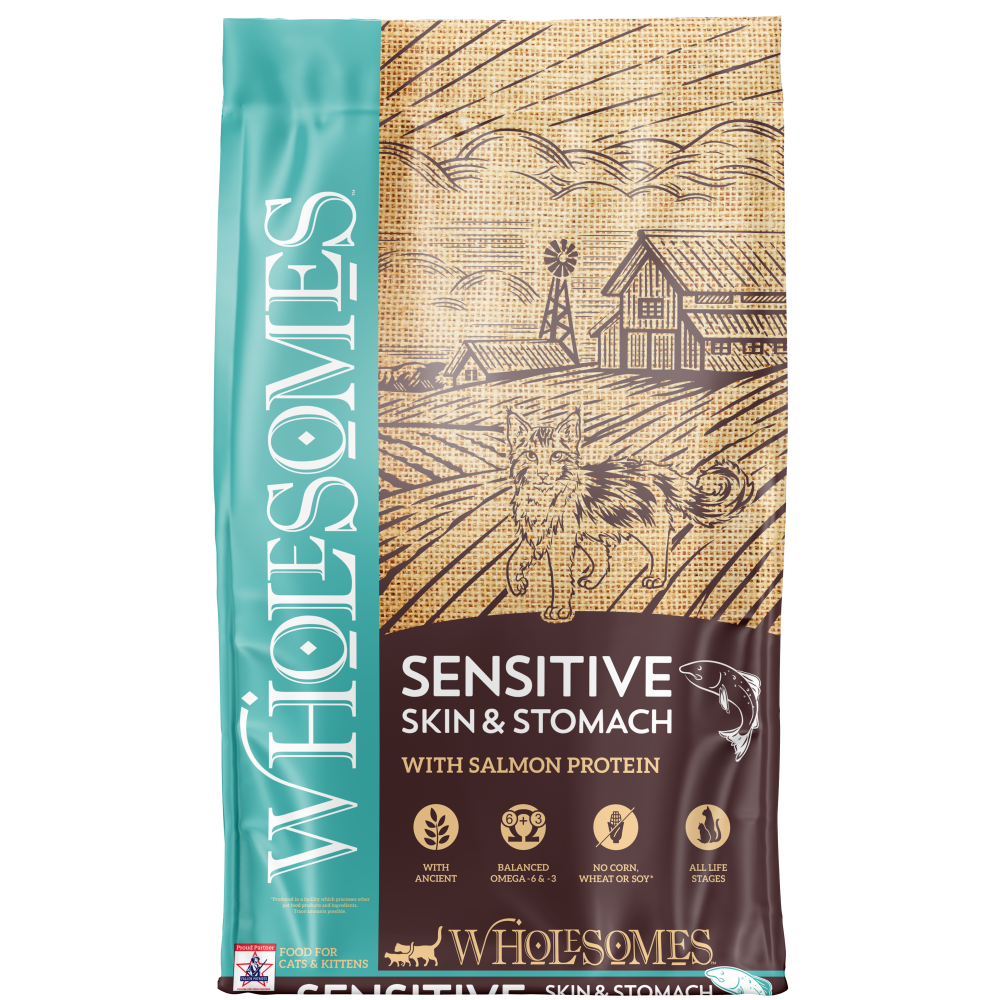 Wholesomes Cat Sensitive Skin & Stomach Salmon 10lb