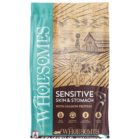 Wholesomes Cat Sensitive Skin & Stomach Salmon 10lb