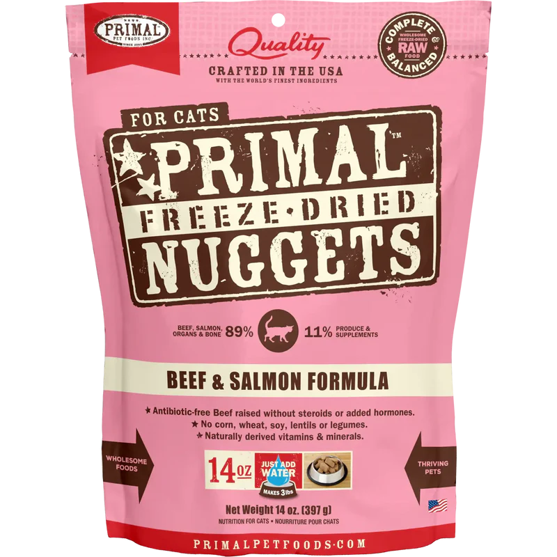 Primal Freeze Dried Raw Cat Food Beef & Salmon Recipe 14oz