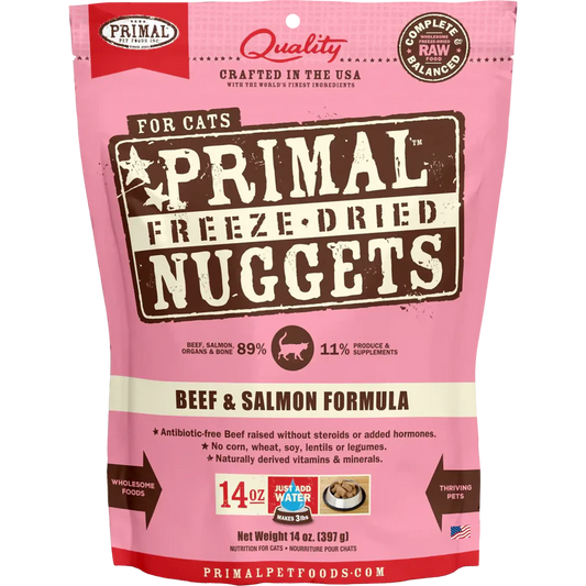 Primal Freeze Dried Raw Cat Food Beef & Salmon Recipe 14oz