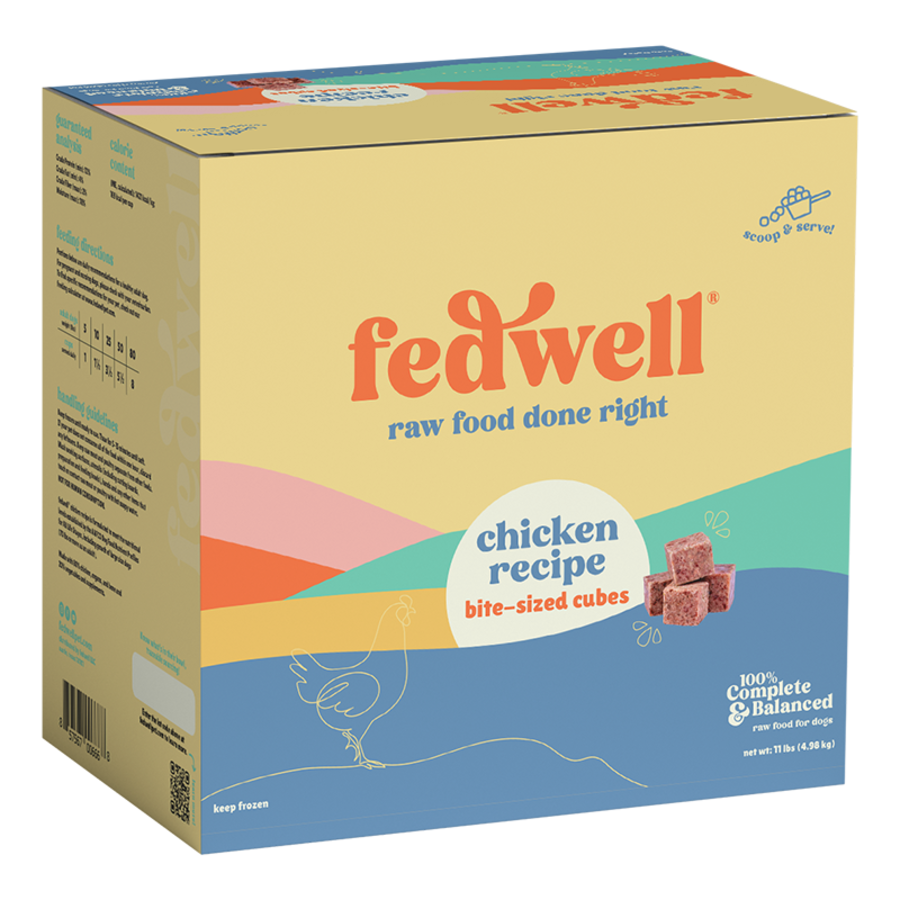 Fedwell Dog Frozen Diced Cubes Chicken
