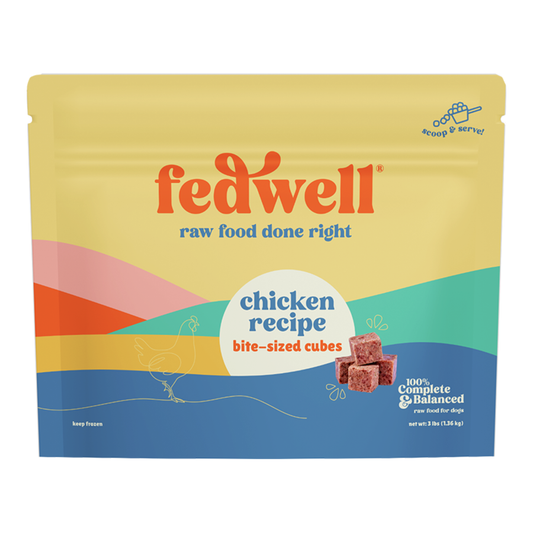 Fedwell Dog Frozen Diced Cubes Chicken