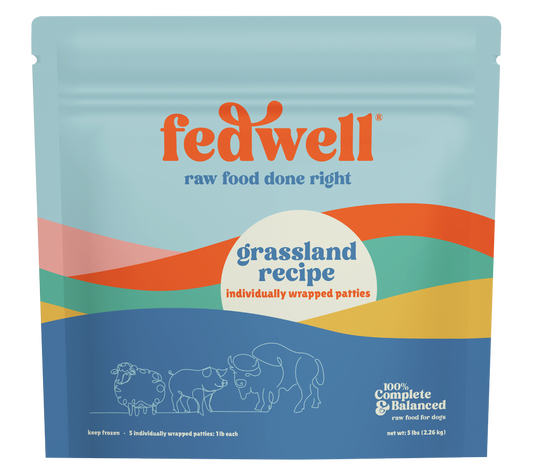 Fedwell Dog Frozen Patties Grassland Recipe 5lb