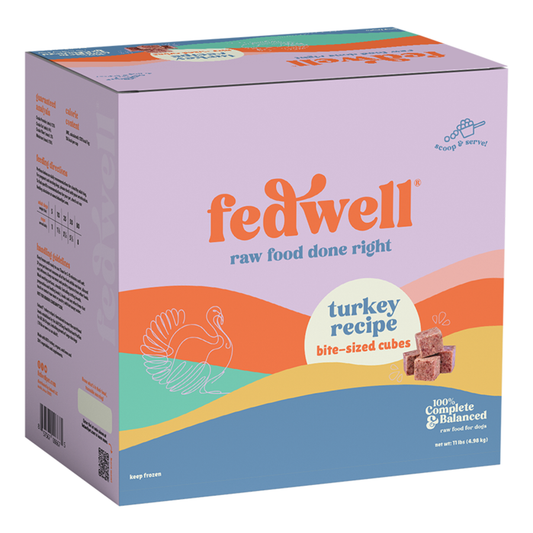 Fedwell Dog Frozen Diced Cubes Turkey