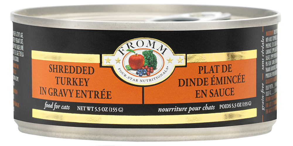 Fromm Four Star Shredded Turkey in Gravy Entree Canned Cat Food 5.5 oz