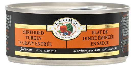 Fromm Four Star Shredded Turkey in Gravy Entree Canned Cat Food 5.5 oz