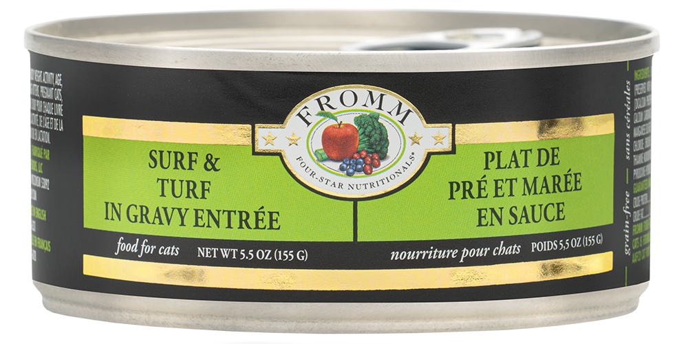 Fromm Four Star Surf & Turf in Gravy Entree Canned Cat Food 5.5 oz