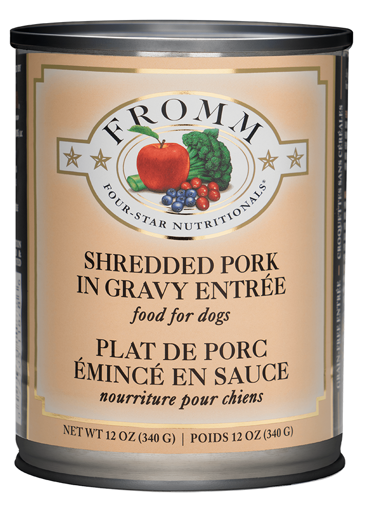 Fromm Four Star Shredded Pork Entree Canned Dog Food 12 oz