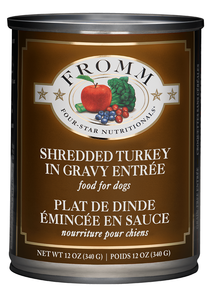 Fromm Four Star Shredded Turkey in Gravy Entree Canned Dog Food 12 oz