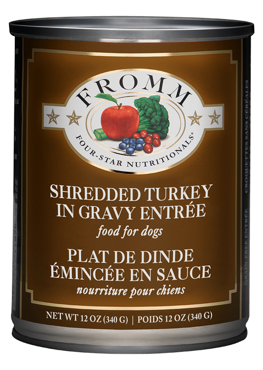 Fromm Four Star Shredded Turkey in Gravy Entree Canned Dog Food 12 oz