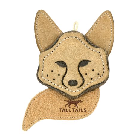 Tall Tails Leather Fox Dog Toy