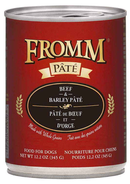 Fromm Beef & Barley Pate Canned Dog Food 12.2-oz